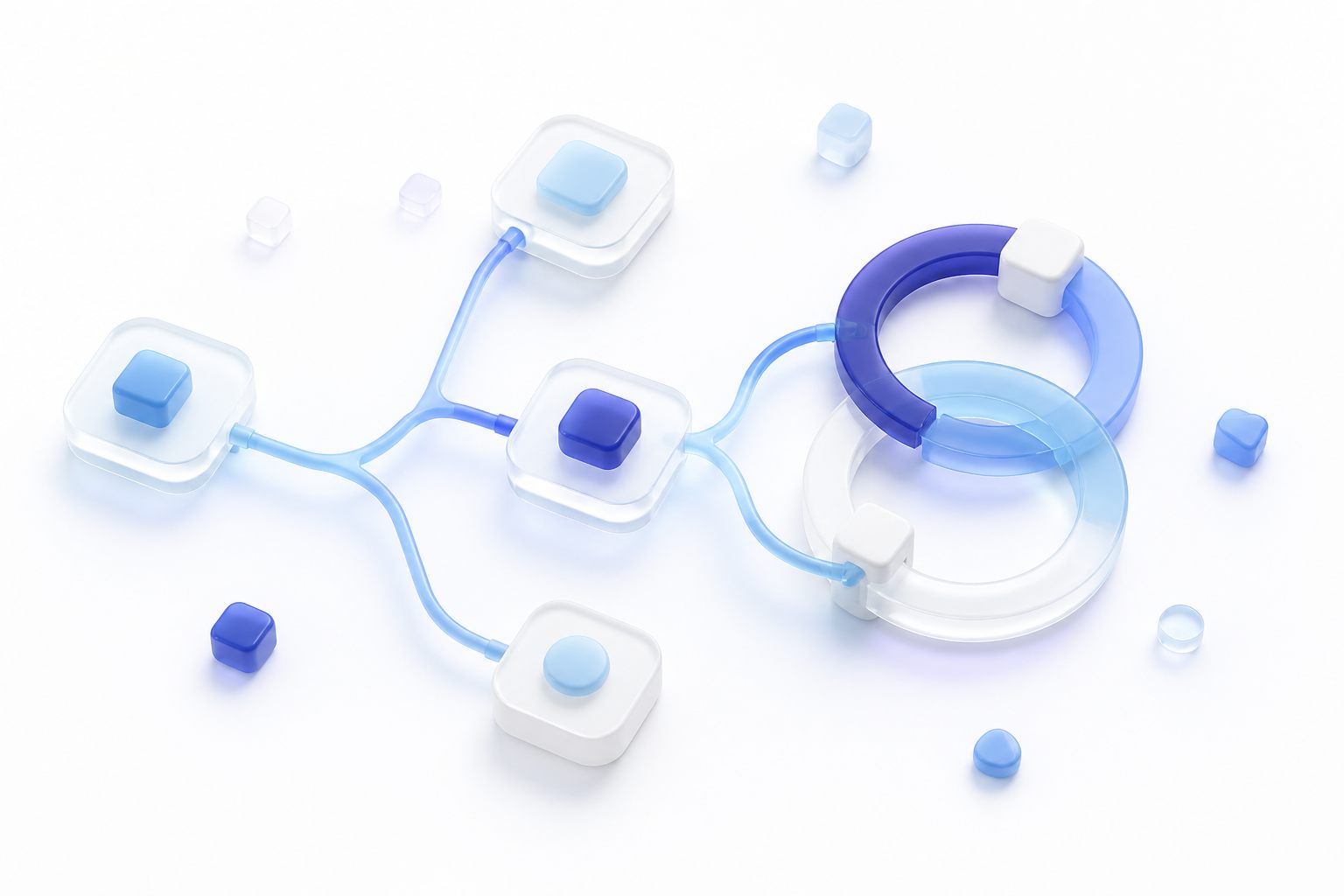 Illustration of a connected workflow automating steps of a business process
